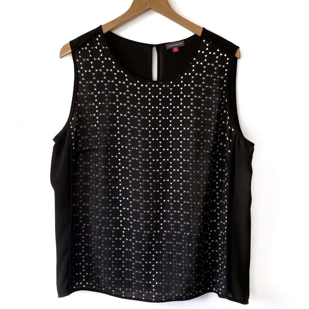 Black Vince Camuto Plus Sleeveless Career Top